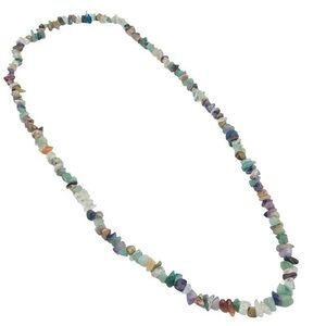 Vintage Gemstone Chip 30” Necklace – Mixed Crystal Chips – Boho Jewelry